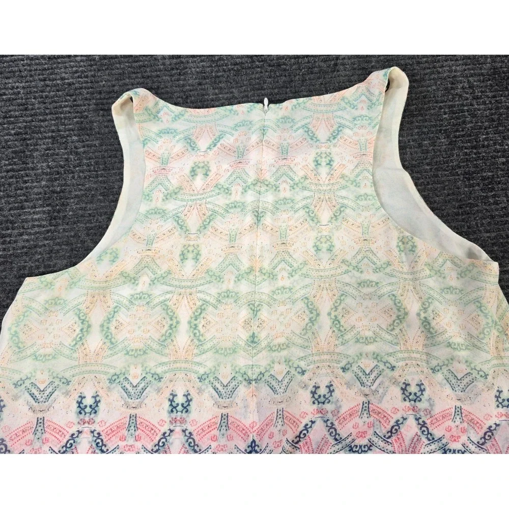 Cabi Sleeveless Dress Womens Small‎ Multicolor Excellent Geometric Tiered
